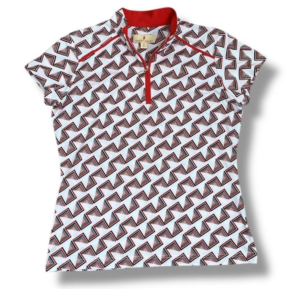 Sport Haley Women's 1/4 Quarter Zip Pickleball Top Size M Athletic Cap Sleeve